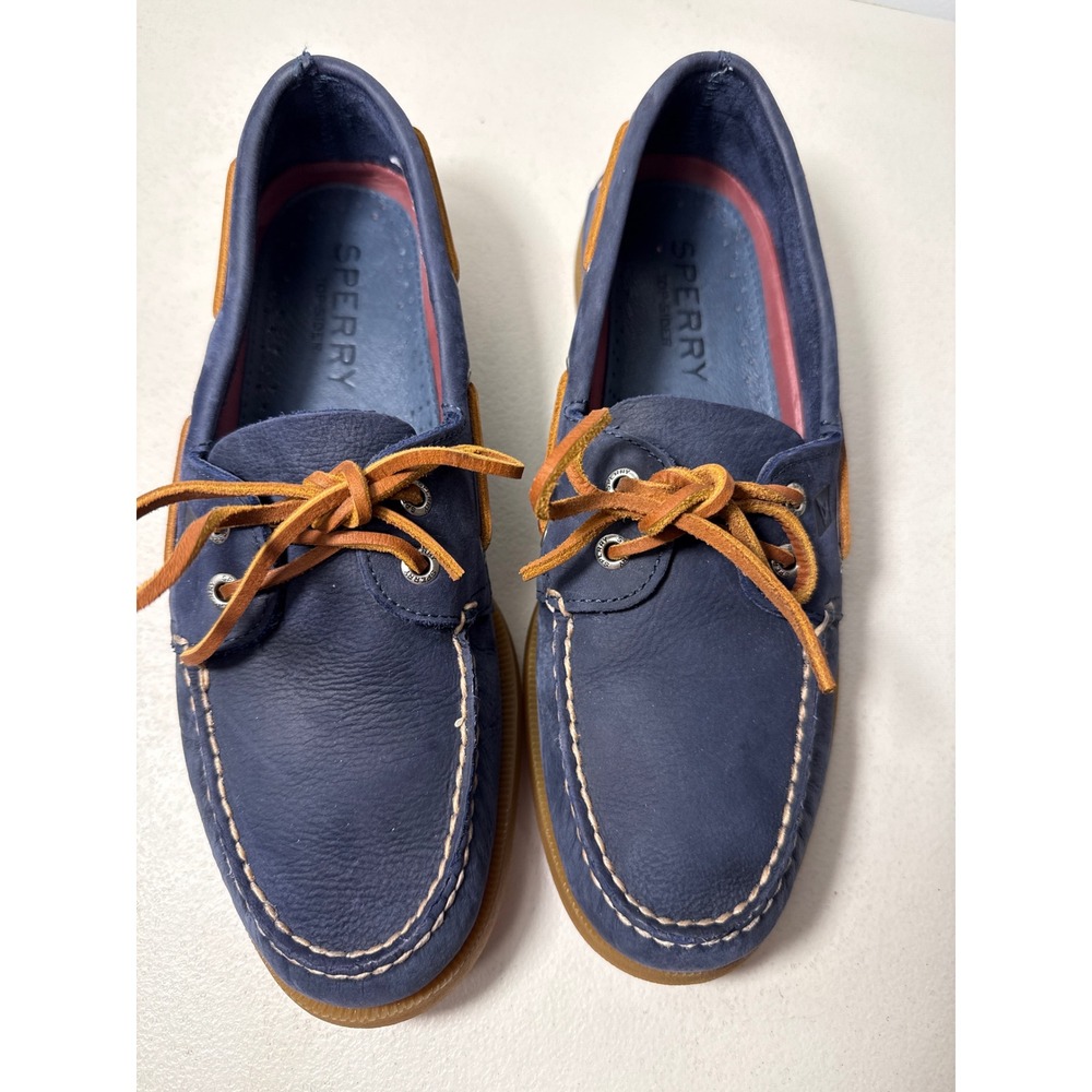 Sperry Top-Sider Mens 10 M Blue Leather Boat Shoes STS19332 Deck Shoes